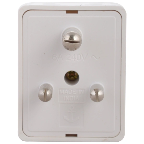 ANCHOR PW 3155 Multi Plug 3 Pin DX, 6 Amp, White - 6A, WHITE, NA